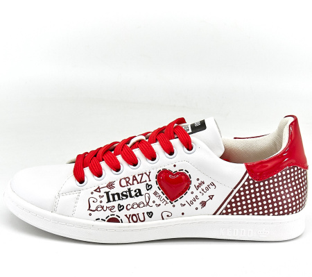 Кеды  Keddo  белый  кожа искусств. F-80583 фото в интернет-магазине | Omadey.ru