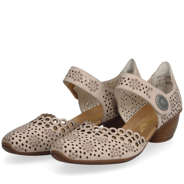 Фото Туфли летние  Rieker  бежевый  кожа F-400079