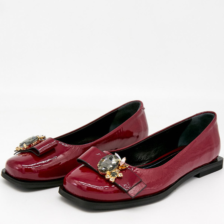 Туфли  Rovigo  бордовый  кожа лаковая F-80890 фото в интернет-магазине | Omadey.ru