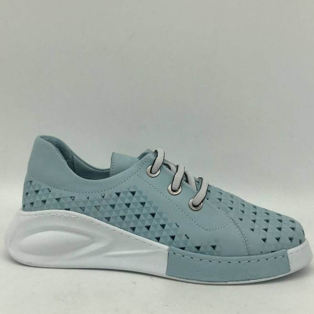 Кроссовки  Rovigo  голубой  кожа F-90811 фото в интернет-магазине | Omadey.ru