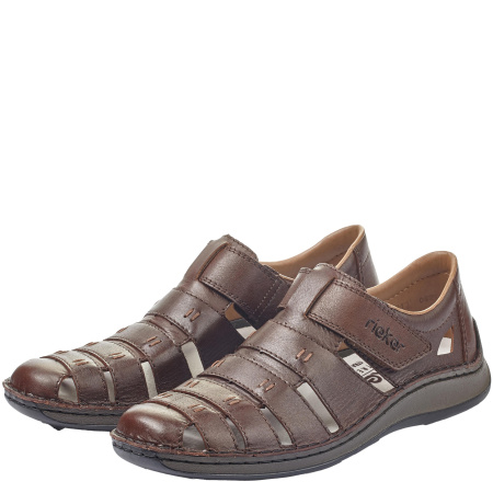 Туфли летние  Rieker  коричневый  кожа F-400257 фото в интернет-магазине | Omadey.ru