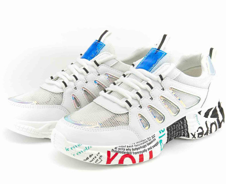 Кроссовки  женские Nobbaro  белый  кожа искусств./текстиль F-80446 фото в интернет-магазине | Omadey.ru