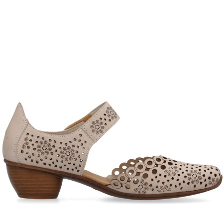 Туфли летние  Rieker  бежевый  кожа F-400079 фото в интернет-магазине | Omadey.ru