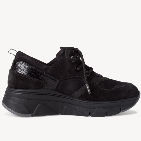 Кроссовки  женские Tamaris  черный  кожа/кожа искусств./текстиль Z-100781 фото в интернет-магазине | Omadey.ru