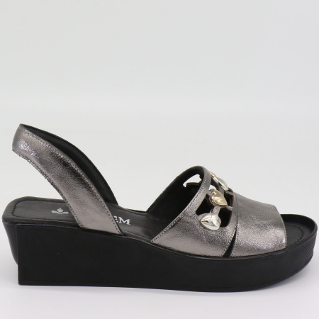 Босоножки  Dakkem  серебряный  кожа F-7655 фото в интернет-магазине | Omadey.ru