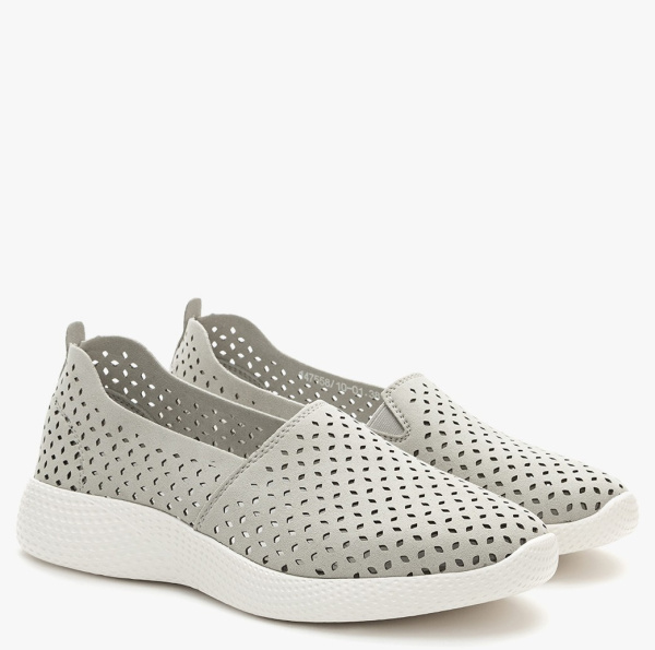 Фото Слипоны  Grunberg  серый  микрополитекс  F-400588