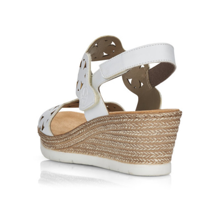 Босоножки  Rieker  белый  кожа искусств. F-90281 фото в интернет-магазине | Omadey.ru