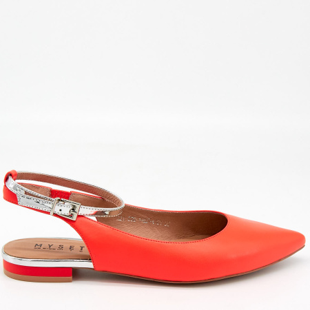 Слингбэки  MYSET  коралловый  шевро F-80949 фото в интернет-магазине | Omadey.ru