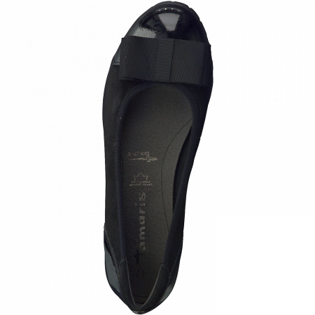 Балетки  Tamaris  черный  кожа Z-100114 фото в интернет-магазине | Omadey.ru