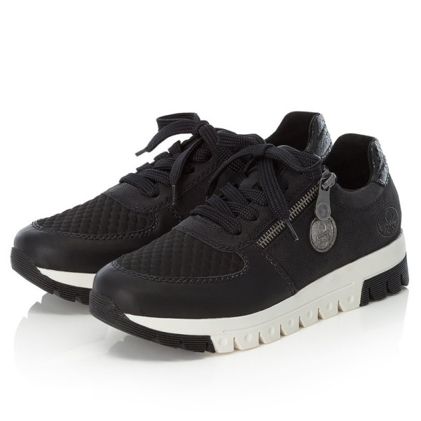 Фото Кроссовки  Rieker  черный  кожа искусств./текстиль Z-100474