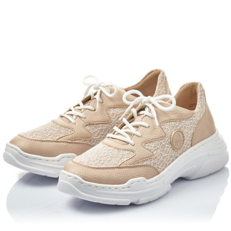 Кроссовки  Rieker  бежевый  кожа искусств./текстиль F-80827 фото в интернет-магазине | Omadey.ru