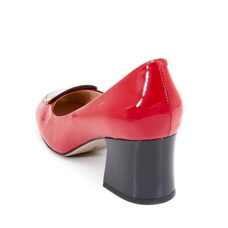 Туфли  Cavaletto  красно-чёрный  кожа лаковая F-80314 фото в интернет-магазине | Omadey.ru