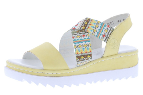 Фото Босоножки  Rieker  желтый  кожа искусств. F-100599