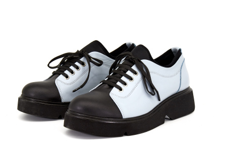 Полуботинки  Rovigo  сине-черный  кожа Z-8216 фото в интернет-магазине | Omadey.ru