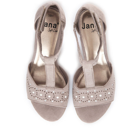 Босоножки  Jana  серый  текстиль F-7291 фото в интернет-магазине | Omadey.ru