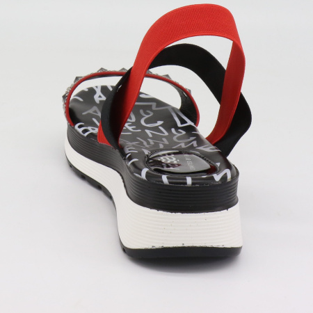 Босоножки  Fassen  красно-чёрный  кожа искусств. F-7933 фото в интернет-магазине | Omadey.ru