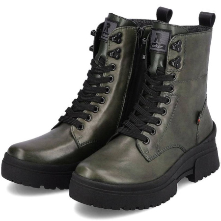 Ботинки  Rieker  зеленый  кожа/кожа искусств. Z-300137 фото в интернет-магазине | Omadey.ru