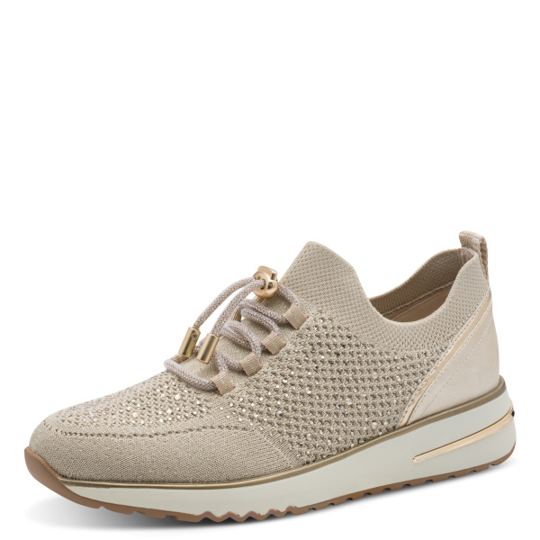Фото Кроссовки  Marco Tozzi  бежевый  текстиль F-400999