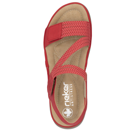 Босоножки  Rieker  красный  кожа искусств./текстиль F-400592 фото в интернет-магазине | Omadey.ru
