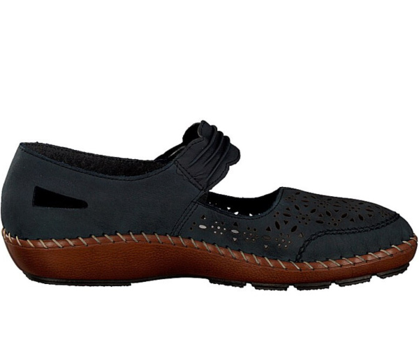 Фото Туфли  Rieker  синий  кожа/кожа искусств. F-90050