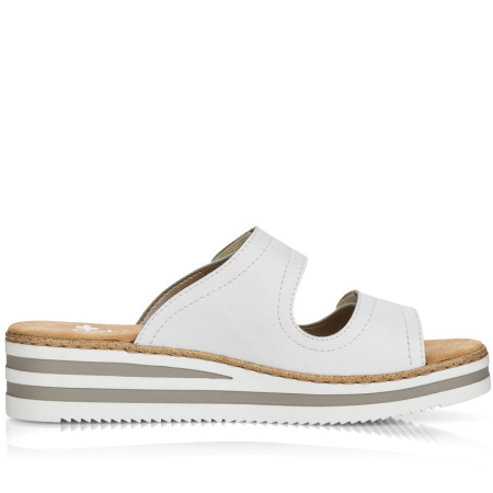 Шлепанцы  Rieker  белый  кожа/кожа искусств. F-90088 фото в интернет-магазине | Omadey.ru