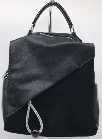 Рюкзак  Polina&Eiterou  черный  замша/кожа искусств. c09754-black фото в интернет-магазине | Omadey.ru