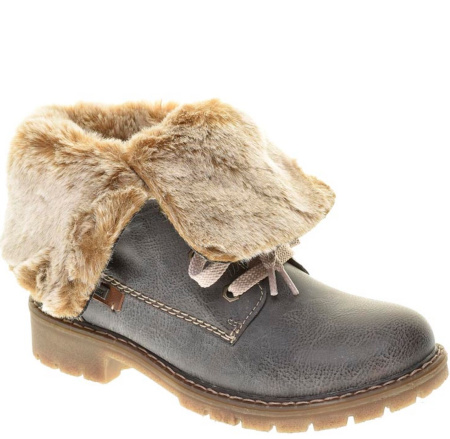 Ботинки  Rieker  серый  кожа искусств./текстиль Z-89229 фото в интернет-магазине | Omadey.ru