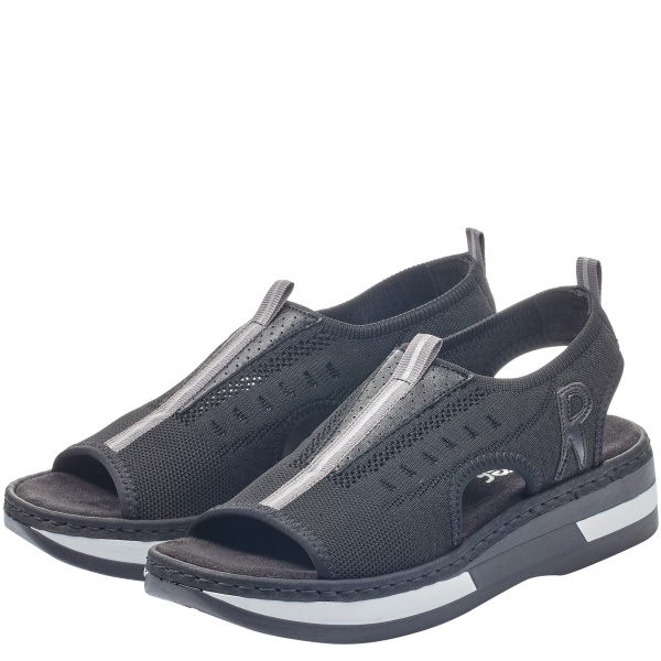 Фото Сандалии  Rieker  черный  кожа искусств./текстиль F-400211