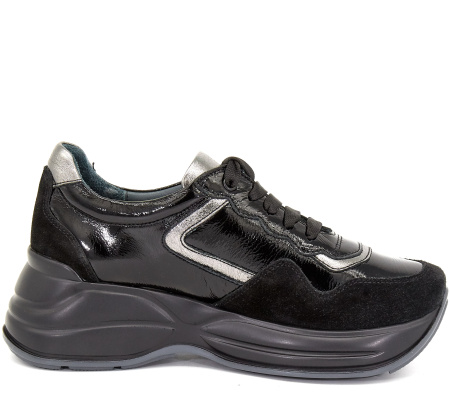 Кроссовки  женские Derem  черный  кожа Z-8333 фото в интернет-магазине | Omadey.ru