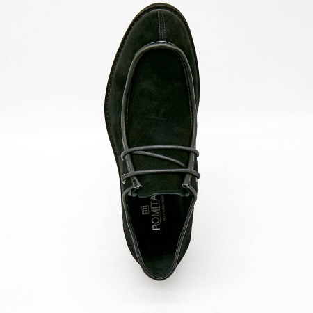 Туфли  Romitan  черный  замша Z-100678 фото в интернет-магазине | Omadey.ru