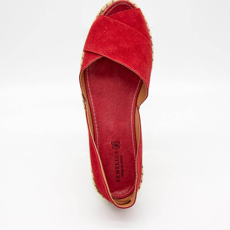 Босоножки  Semplice  красный  кожа F-90926 фото в интернет-магазине | Omadey.ru