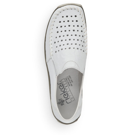 Мокасины  Rieker  белый  кожа/кожа искусств. F-90274 фото в интернет-магазине | Omadey.ru