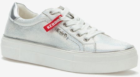 Кеды  Keddo  серебряный  кожа искусств. F-80730 фото в интернет-магазине | Omadey.ru