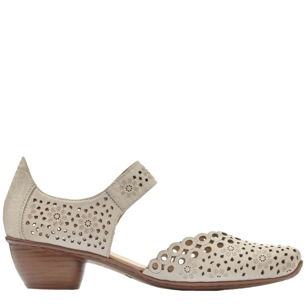 Фото Туфли летние  Rieker  бежевый  кожа F-400477