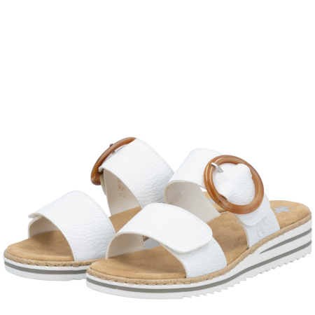 Шлепанцы  Rieker  белый  кожа искусств. F-400470 фото в интернет-магазине | Omadey.ru