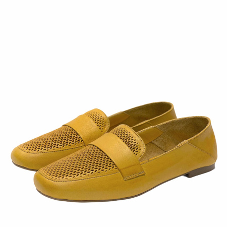 Туфли  Rovigo  желтый  кожа F-90960 фото в интернет-магазине | Omadey.ru