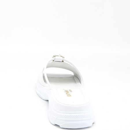 Шлепанцы  Rovigo  белый  кожа F-80907 фото в интернет-магазине | Omadey.ru