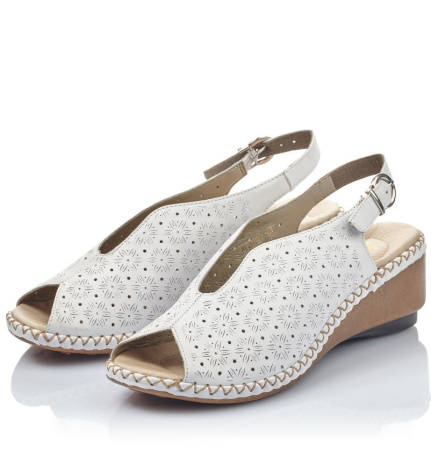 Босоножки  Rieker  белый  кожа F-80436 фото в интернет-магазине | Omadey.ru