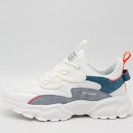 Кроссовки  Strobbs  белый  кожа/кожа искусств./текстиль F-90400 фото в интернет-магазине | Omadey.ru