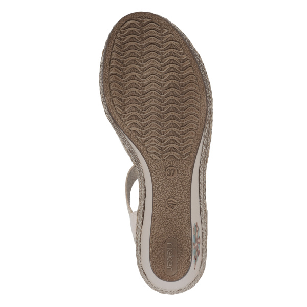 Фото Босоножки  Rieker  розовый  кожа искусств. F-400529