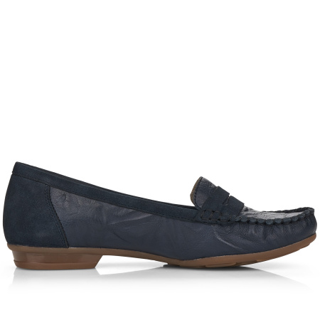 Мокасины  женские Rieker  синий  кожа/кожа искусств. F-100068 фото в интернет-магазине | Omadey.ru