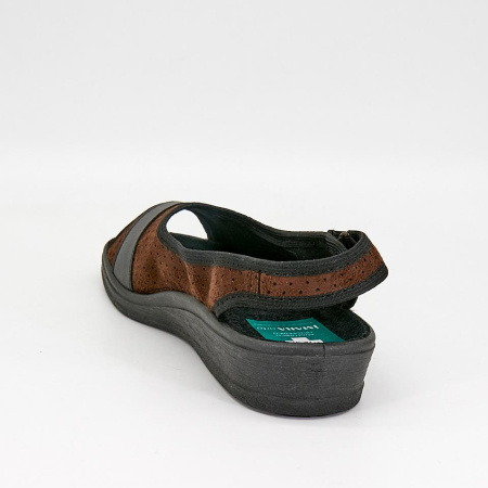 Босоножки  Imara  коричневый  текстиль F-4570 фото в интернет-магазине | Omadey.ru