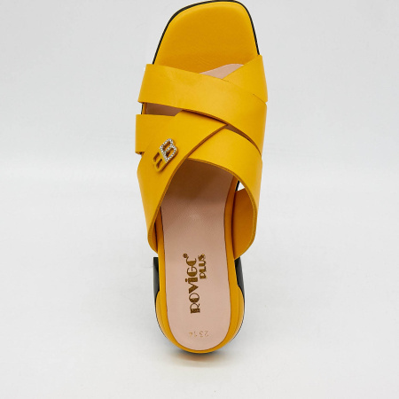 Сабо  Rovigo  желтый  кожа F-90830 фото в интернет-магазине | Omadey.ru