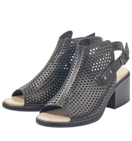 Босоножки  Rieker  черный  кожа/кожа искусств. F-80284 фото в интернет-магазине | Omadey.ru