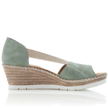 Босоножки  Rieker  зеленый  кожа искусств. F-100100 фото в интернет-магазине | Omadey.ru