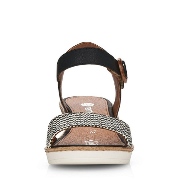 Фото Босоножки  Remonte  черный  кожа искусств./текстиль F-100711