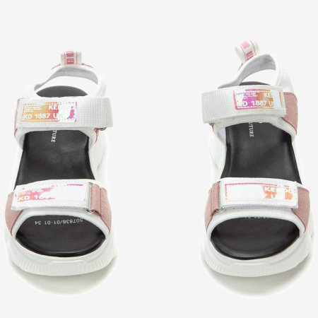 Сандалии  Keddo  белый  замша искусств./текстиль F-90864 фото в интернет-магазине | Omadey.ru