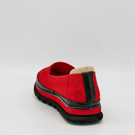 Слипоны  Rovigo  красный  текстиль F-90957 фото в интернет-магазине | Omadey.ru
