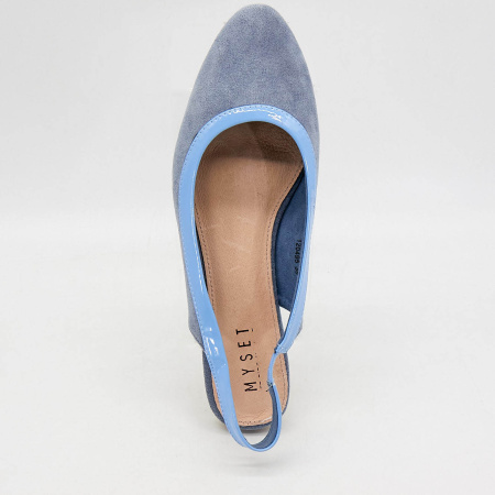 Слингбэки  MYSET  голубой  текстиль F-90944 фото в интернет-магазине | Omadey.ru