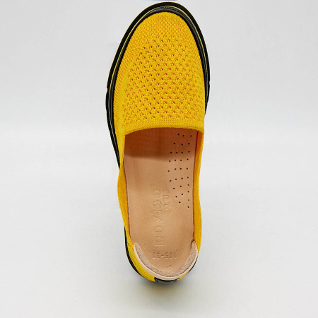 Слипоны  Rovigo  желтый  текстиль F-90954 фото в интернет-магазине | Omadey.ru